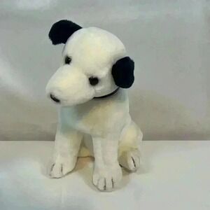 Vintage Dakin 1980 RCA  Records Nipper Dog Mascot Plush Toy 12" Tall Black White